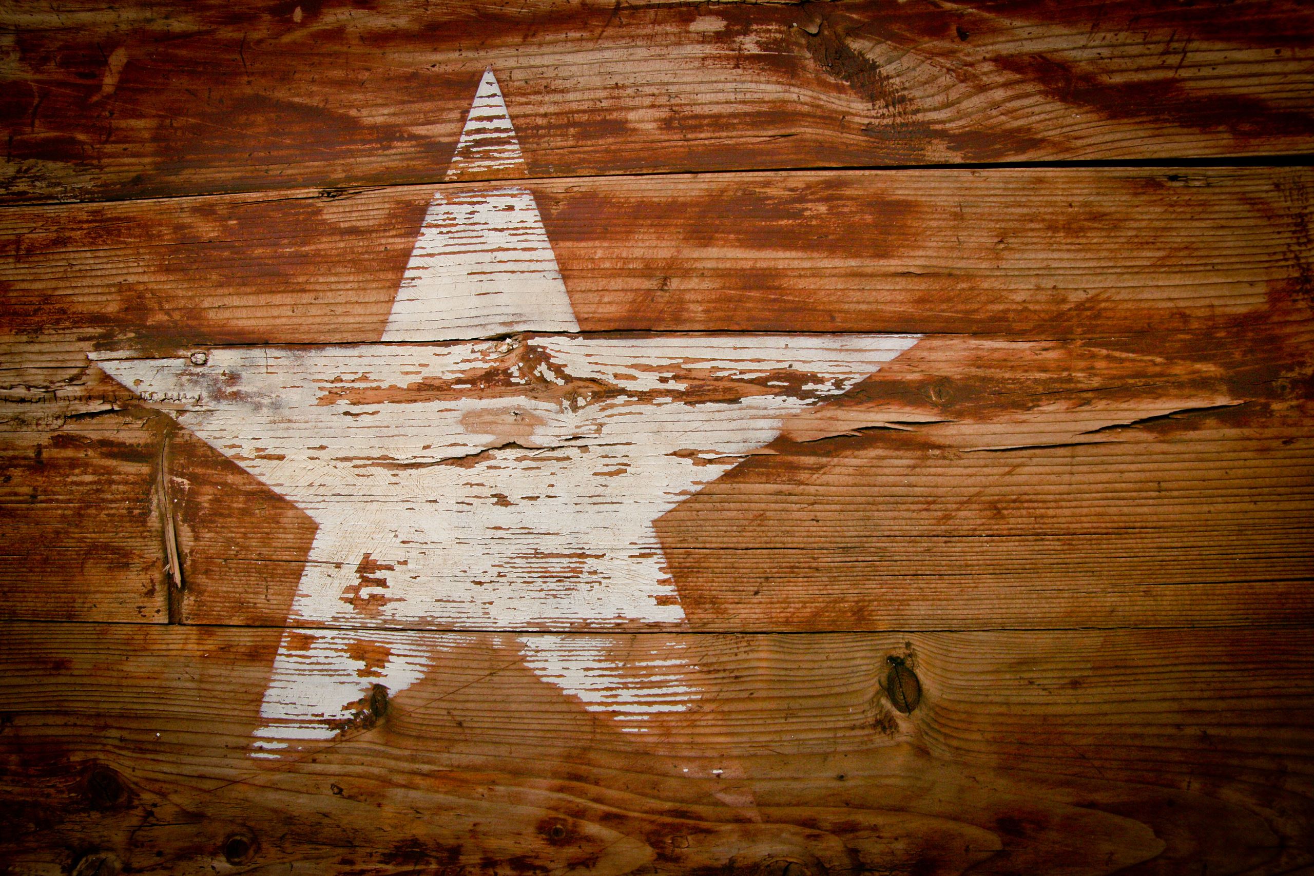 Texas Star painted on wood